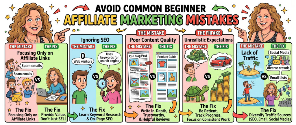 common affiliate marketing mistakes beginners make