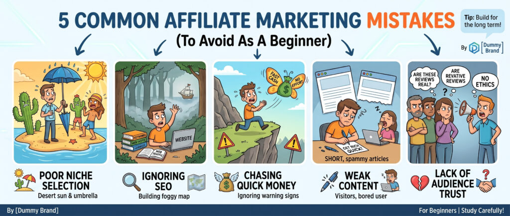 common affiliate marketing mistakes beginners make