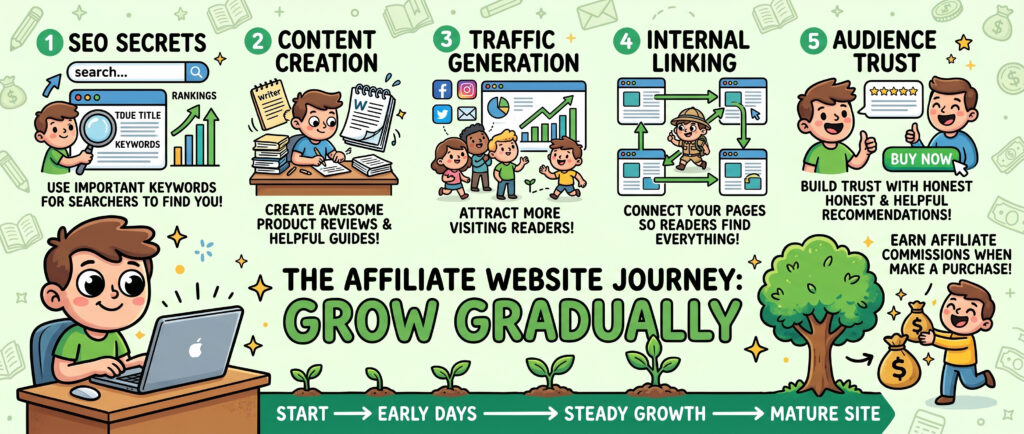 how affiliate websites grow over time