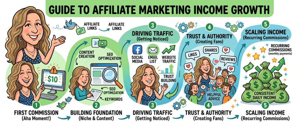 affiliate marketing income growth and traffic building