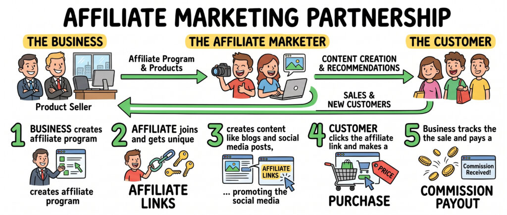 affiliate marketing partnership process for beginners