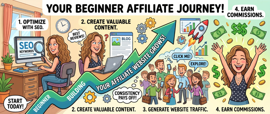 affiliate marketing website growth for beginners