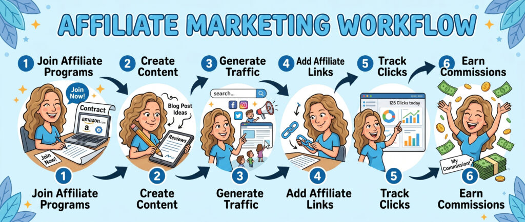 affiliate marketing workflow for beginners