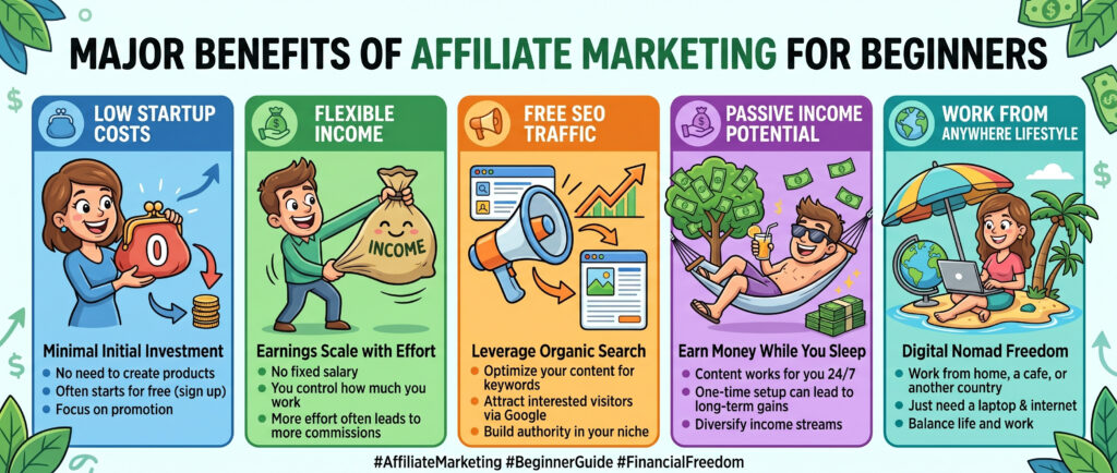benefits of affiliate marketing for beginners