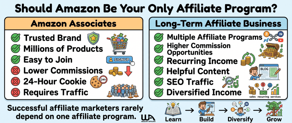 Amazon Associates compared with a diversified affiliate marketing strategy