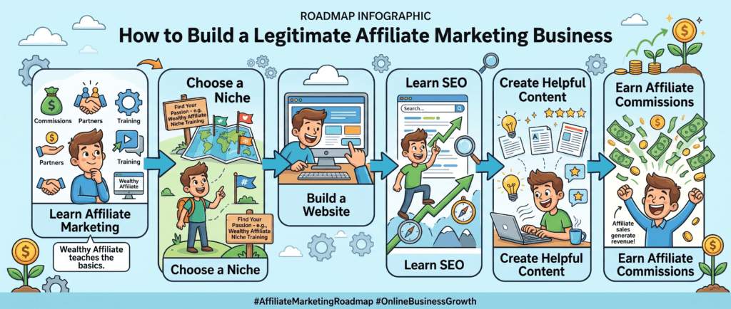 beginner roadmap for building a legitimate affiliate marketing business