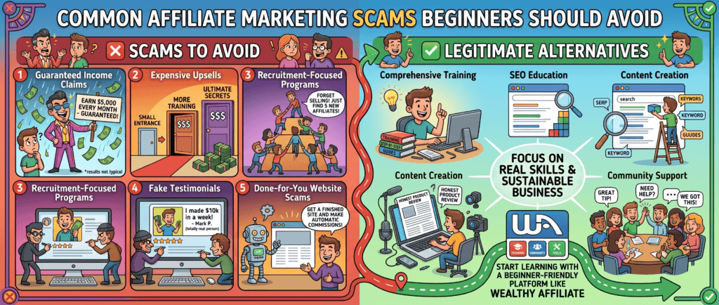 common affiliate marketing scams beginners should avoid