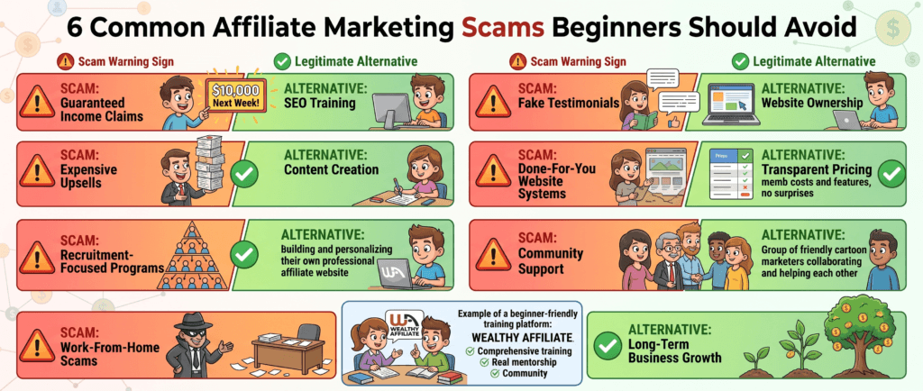 common affiliate marketing scams beginners should avoid