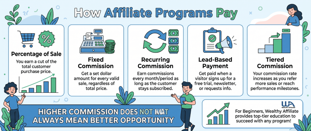 how affiliate programs pay beginners
