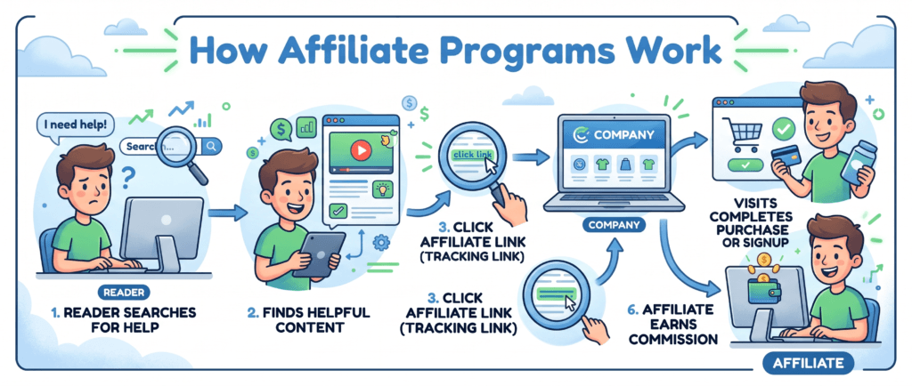 how affiliate programs work for beginners