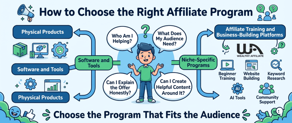 how beginners choose the right affiliate program