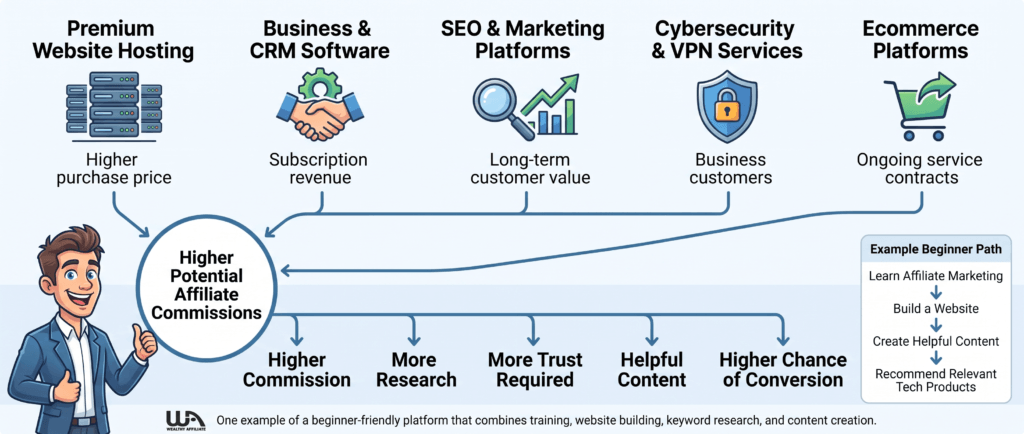 why technology affiliate programs pay higher commissions than retail affiliate programs