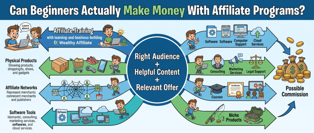 affiliate programs beginners can actually make money with