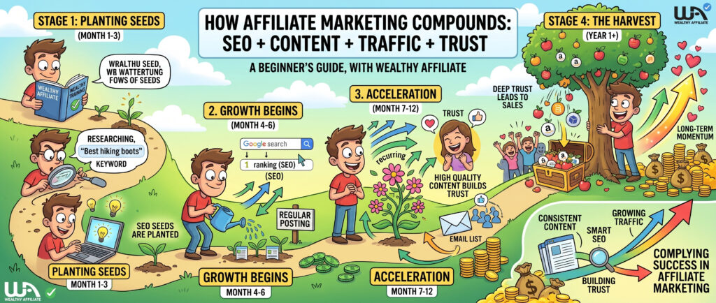 how affiliate marketing growth compounds over time