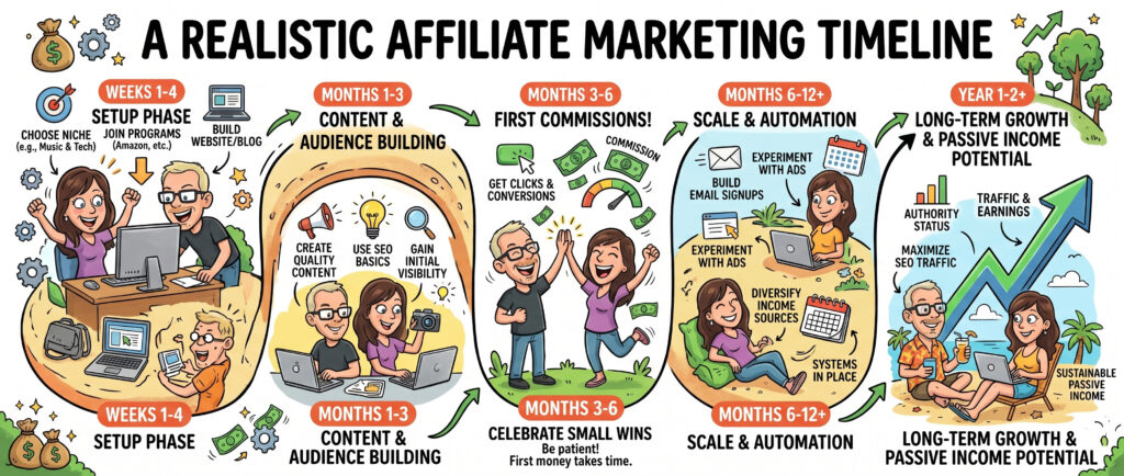 realistic affiliate marketing timeline for beginners