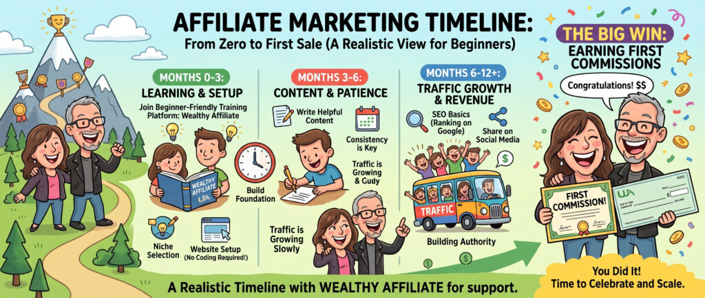 realistic affiliate marketing timeline for beginners