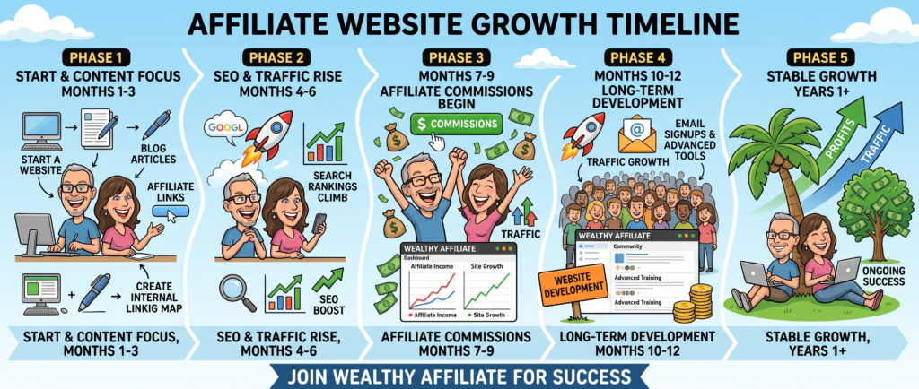 affiliate blogging growth timeline