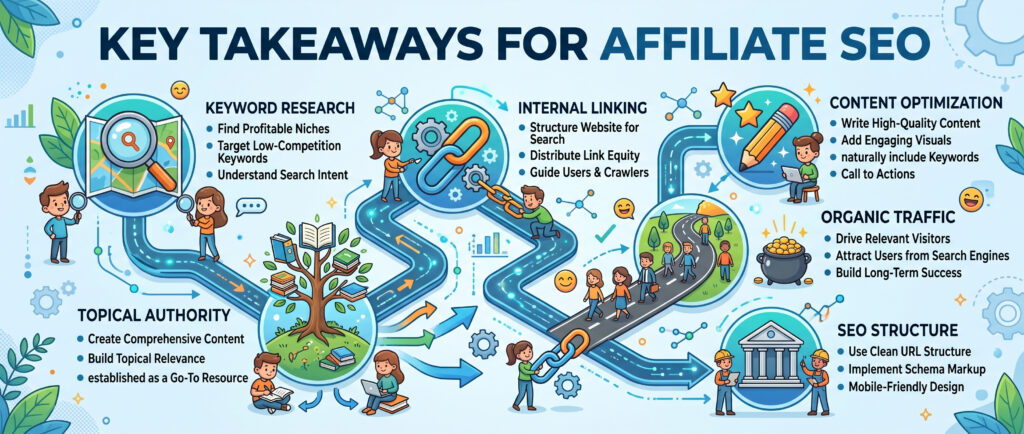 affiliate seo key takeaways infographic