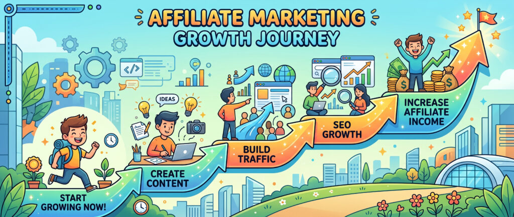 affiliate website growth and seo traffic infographic