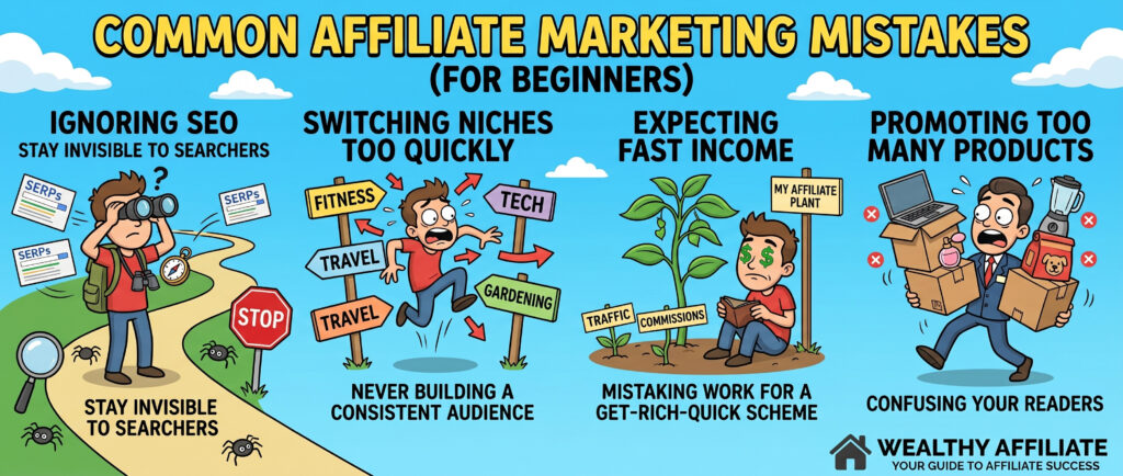 common affiliate marketing mistakes beginners make