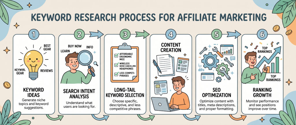 keyword research process for affiliate marketing step by step