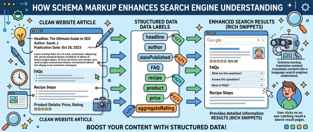 schema markup helping search engines understand webpage structure