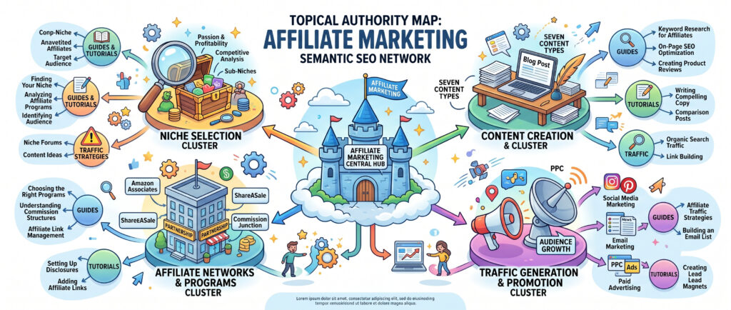 topical authority seo network for affiliate websites