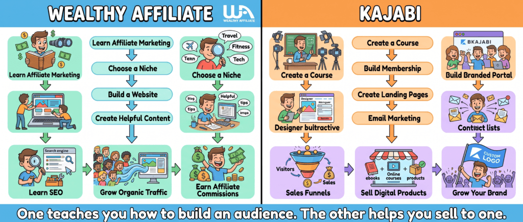 wealthy-affiliate-versus-kajabi-business-model-comparison