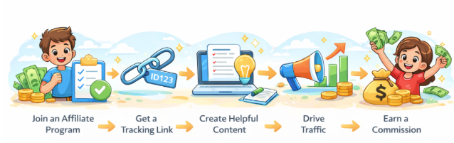 affiliate marketing process for beginners step by step