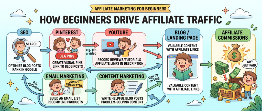 affiliate marketing traffic strategies for beginners