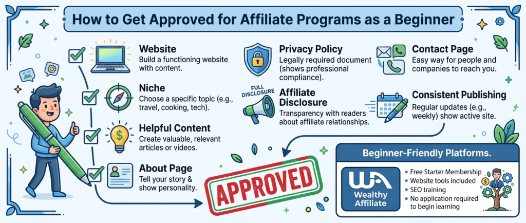 how to get approved for affiliate programs as a beginner