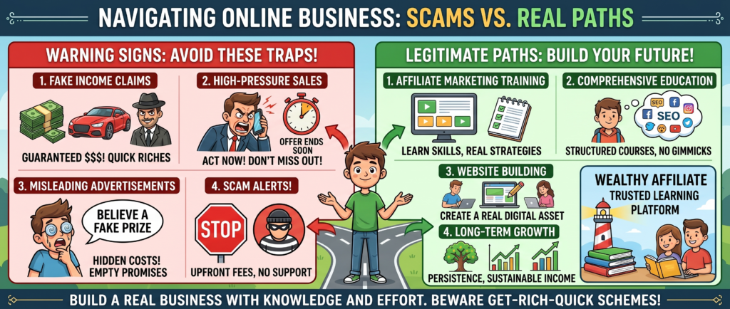 online business scams and warnings for beginners