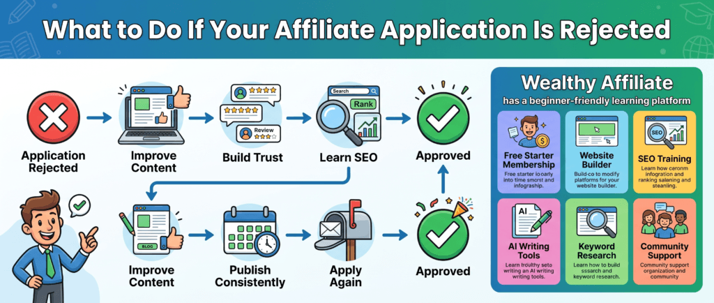 what to do if your affiliate application is rejected
