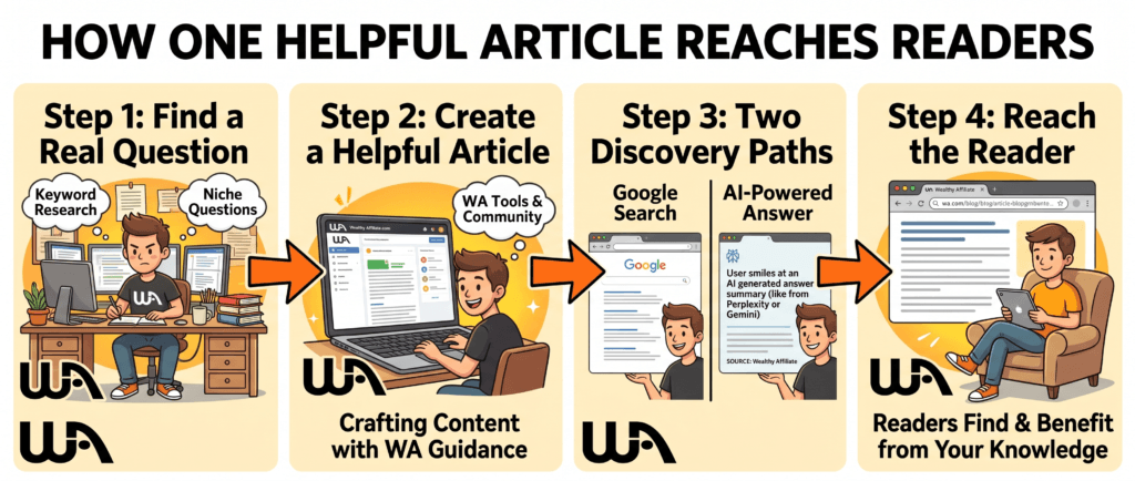 How one helpful article can be discovered through traditional search and AI search