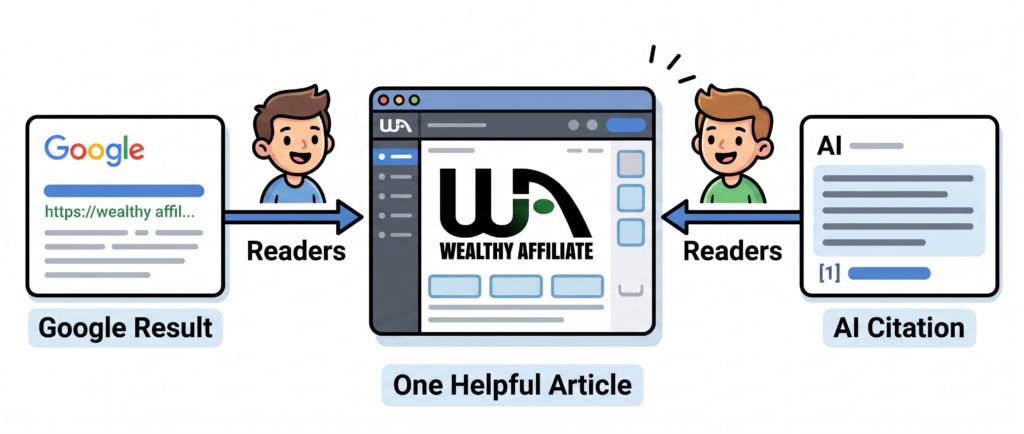 One affiliate article attracting readers from Google and AI citations